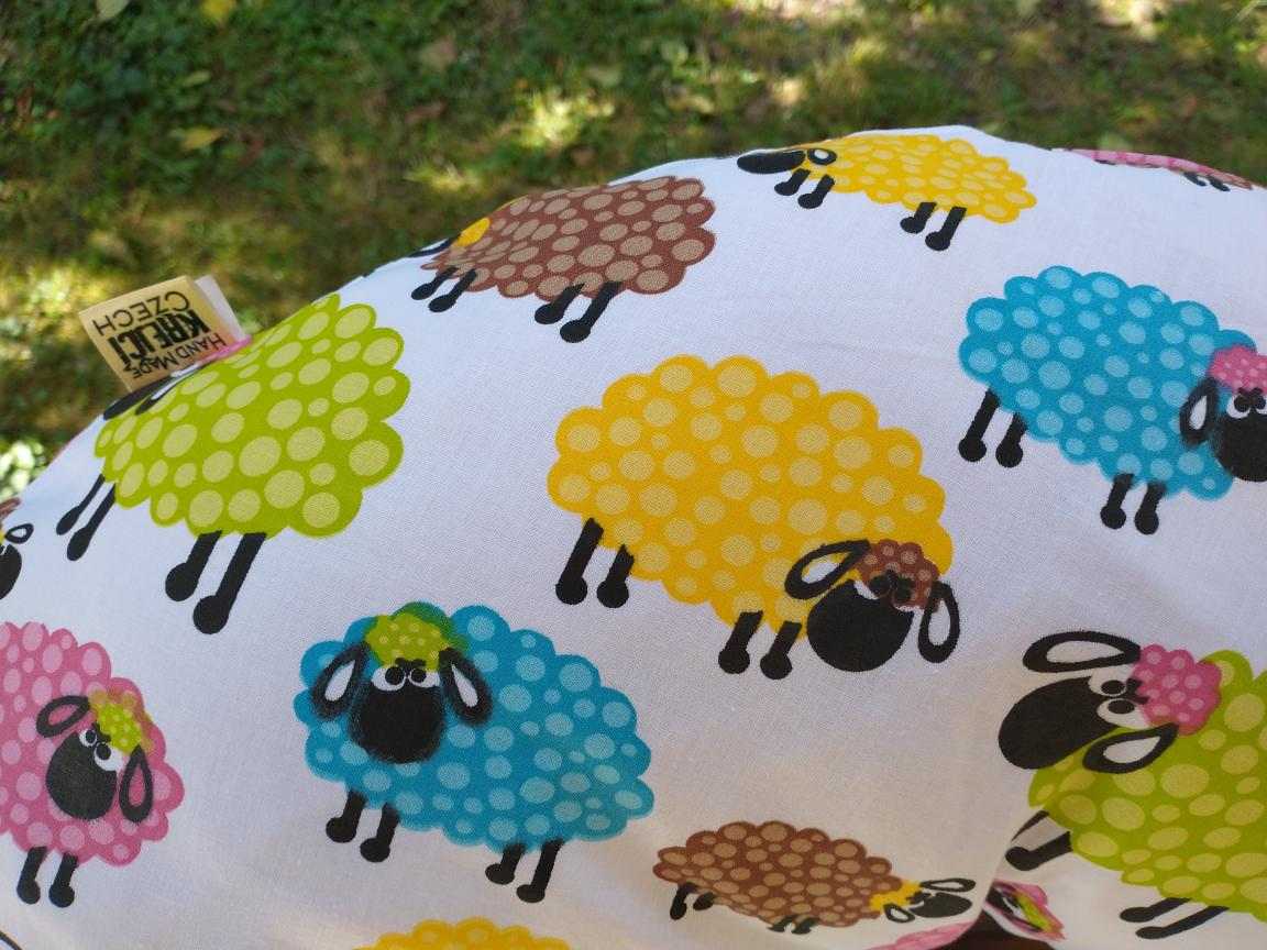 KHC Kojící těhotenský relaxační polštář Miki Obrovský Ovečky 3 EPS Pratelný potah