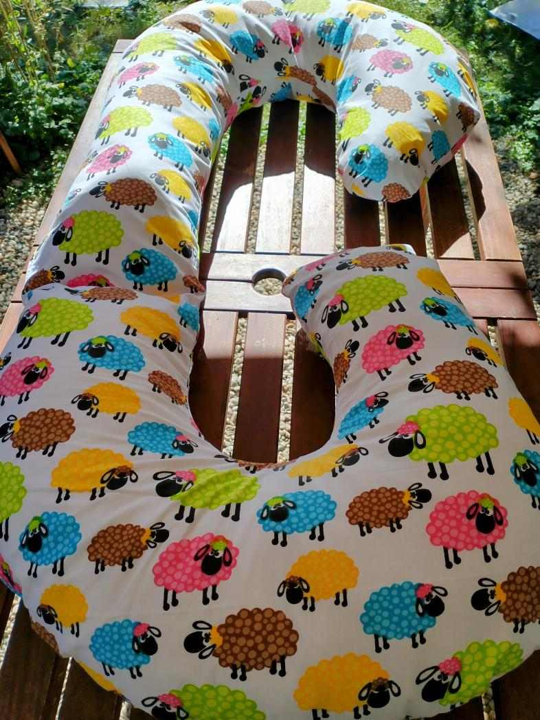 KHC Výhodný set 2ks Těhotenský kojící polštář+Zavinovačka Ovečky3