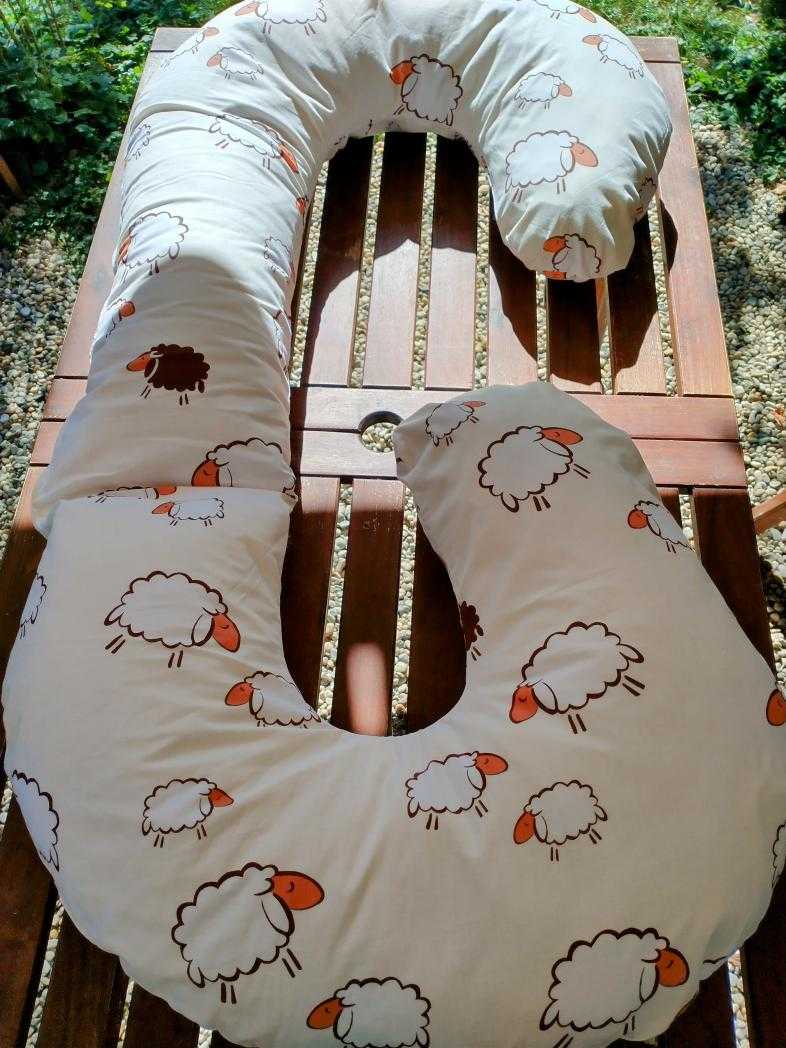 KHC Výhodný set 7ks Těhotenský kojící polštář+Zavinovačka+2x Mantinel+Kapsář+Hnízdo+Povlečení Ovečky2