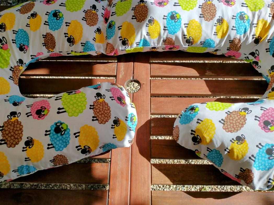 KHC Výhodný set 4ks Těhotenský kojící polštář +Zavinovačka+Mantinel+Kapsář Ovečky3