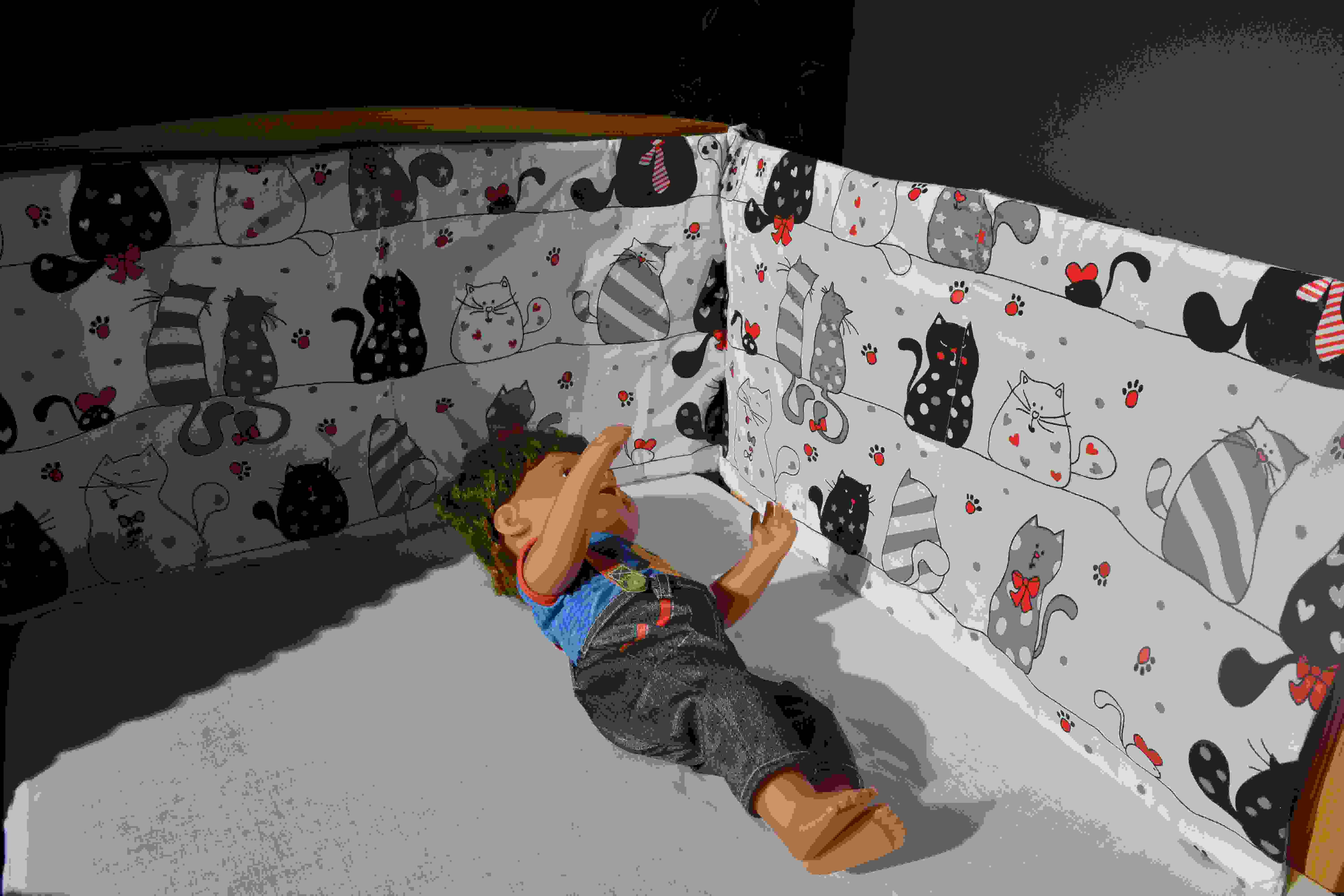 KHC Mantinel do postýlky 130 cm Ovečky 4-bodový 100% bavlna