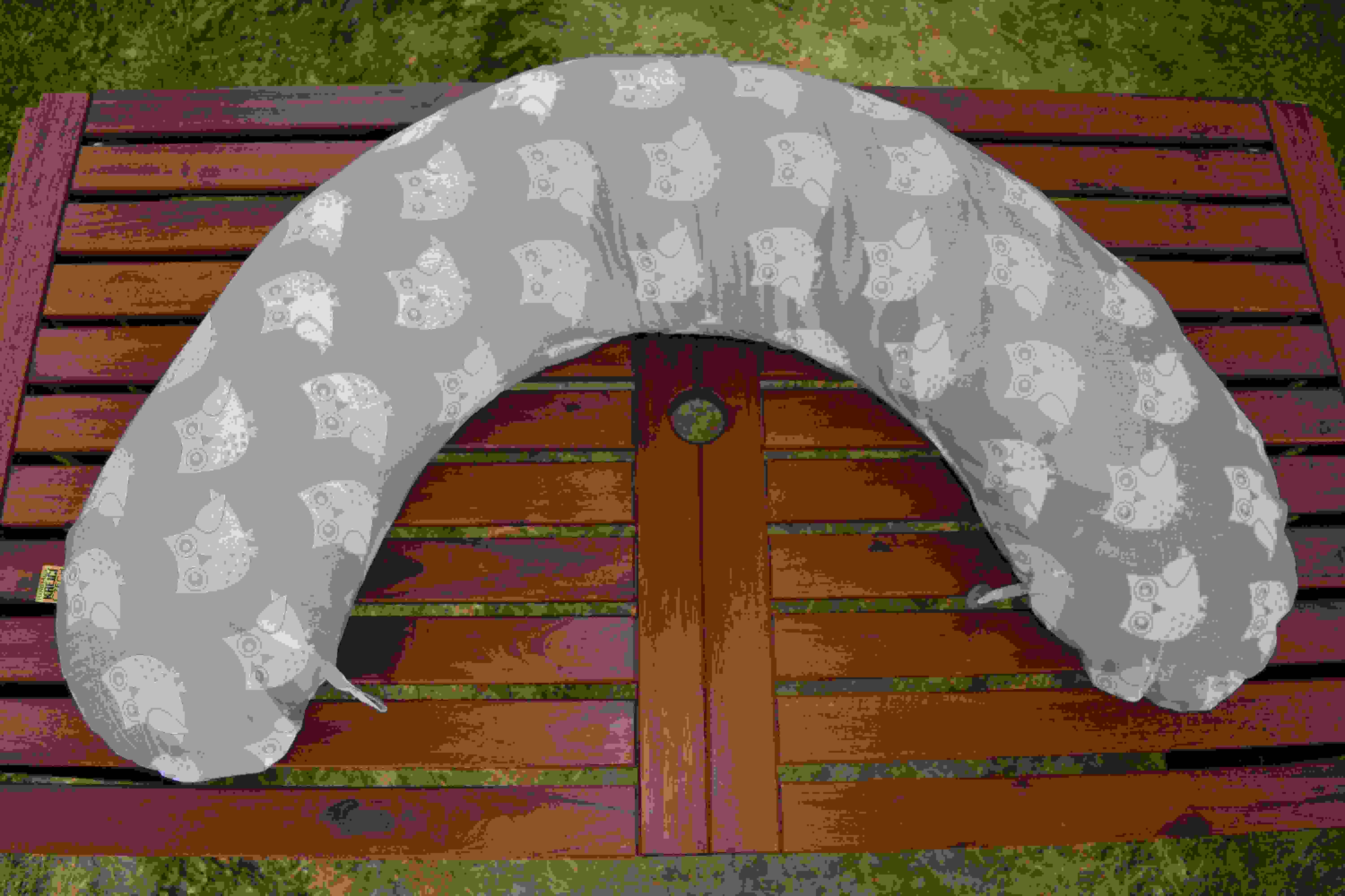 KHC Výhodný set 4ks Kojící těhotenský polštář+ Zavinovačka+ Mantinel do postýlky+ Kapsář Sovy šedá