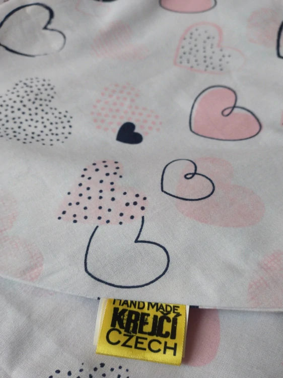 KHC Kojící těhotenský relaxační polštář Miki Obrovský Srdíčka Pratelný potah