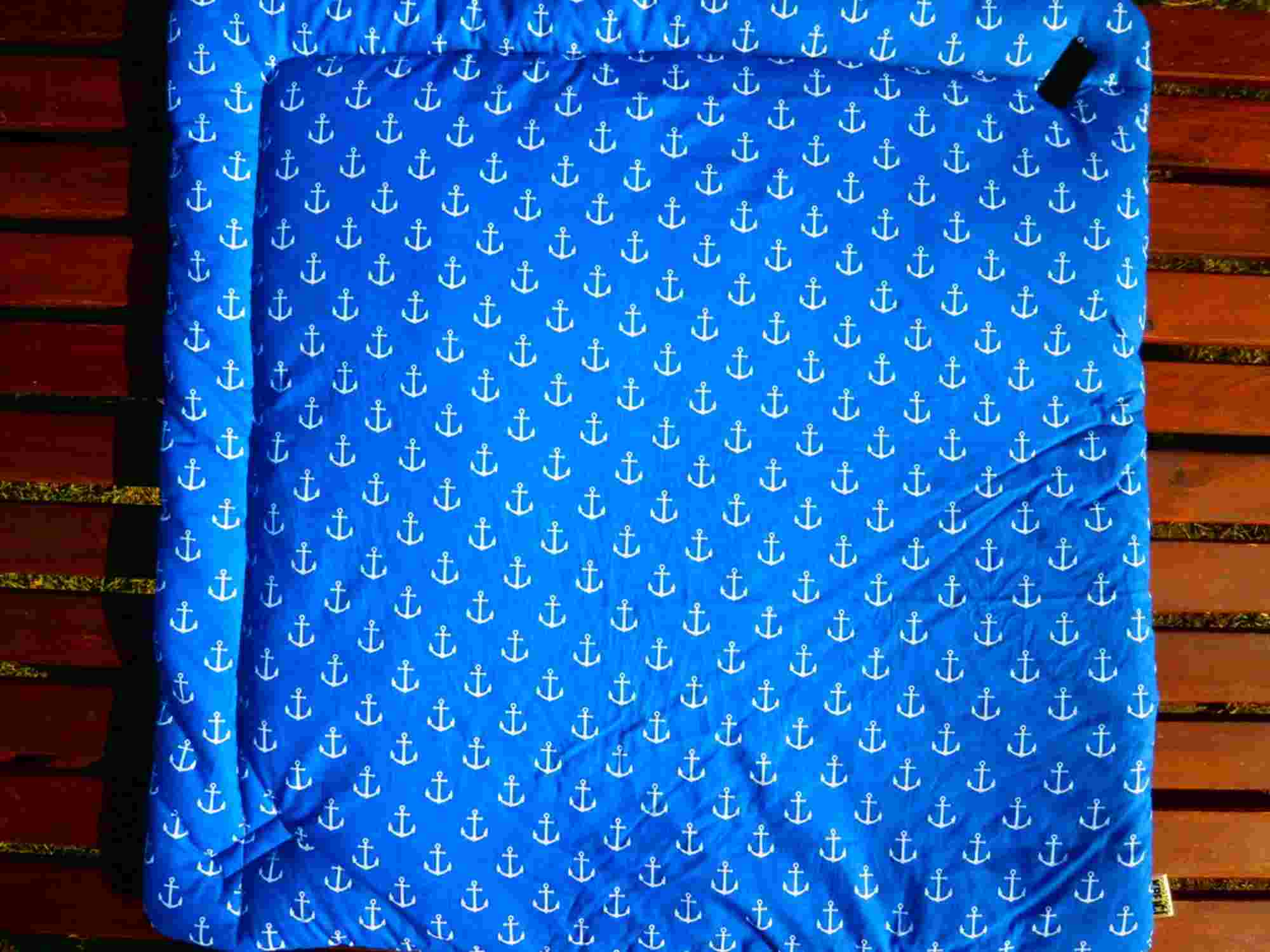 KHC Výhodný set 2ks Těhotenský kojící polštář+Zavinovačka Kotvy na modré