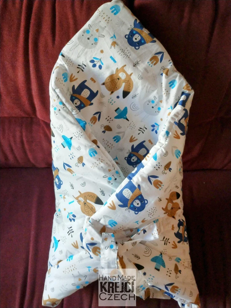 KHC Výhodný set 7ks Těhotenský kojící polštář+Zavinovačka+2x Mantinel+Kapsář+Hnízdo+Povlečení Medvídci