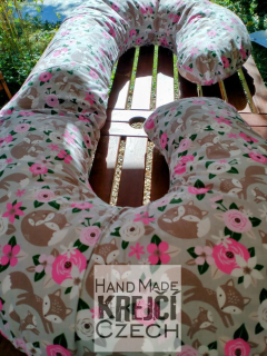 KHC Potah na těhotenský kojící polštář Zuzanka Lišky na šedé