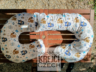 KHC Výhodný set 4ks Těhotenský kojící polštář +Zavinovačka+Mantinel+Kapsář Medvídci