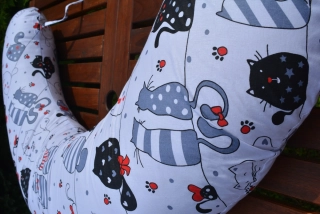 KHC Potah na kojící těhotenský polštář Miki Veselé kočičky