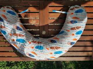 KHC Kojící těhotenský relaxační polštář Miki Obrovský Peříčka EPS Pratelný potah